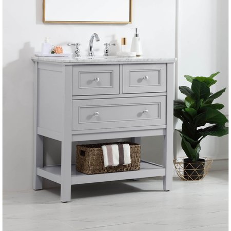 Elegant Decor 30 In. Single Bathroom Vanity Set In Grey VF27030GR